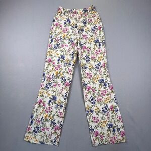 Anthropologie En Saison Floral Wide Leg Pants XS Botanical High Rise Boho